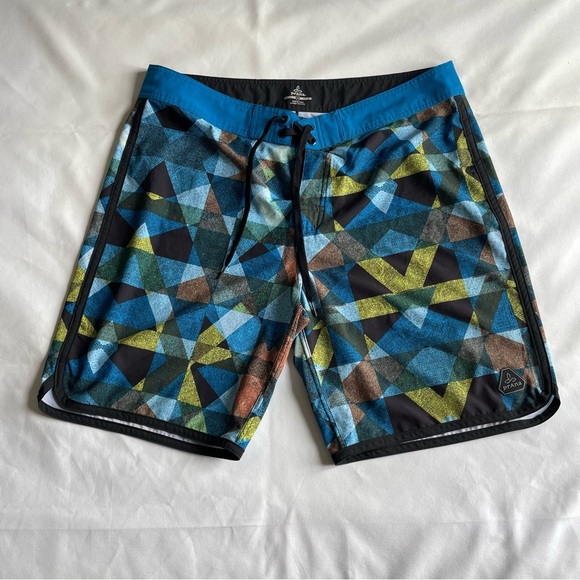 Prana Multicolor Geometric Board Shorts - Picture 1 of 9